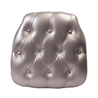 SILVER TUFTED CHIAVARI CHAIR PAD